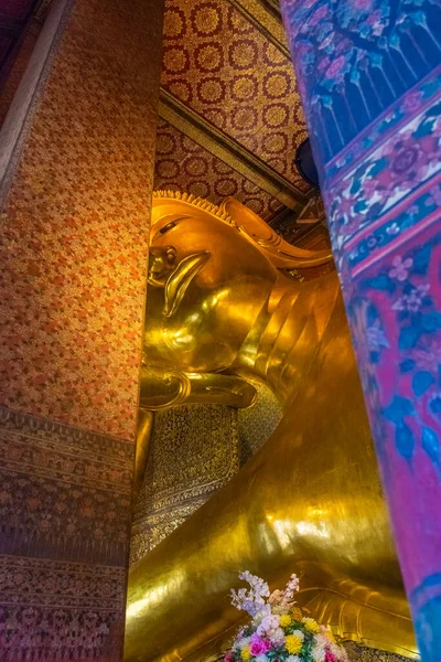 Bangkok Thaïlande Janvier 2020 Grande Statue Dorée Bouddha Couché — Photo