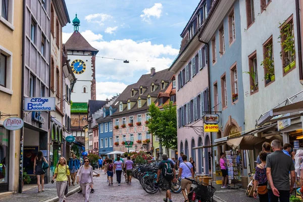 Freiburg Brisgau Německo Června 2020 Hlavní Ulice Centra Města Freiburgu — Stock fotografie
