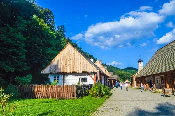 Sanok Polonia Agosto 2018 Vecchi Edifici Legno All Aperto — Foto Stock