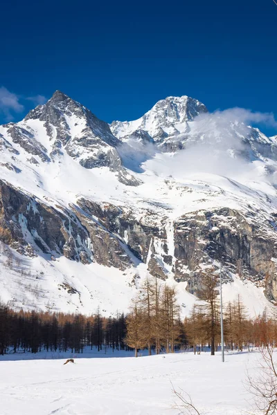 Piedmont Talya Daki Pian Della Mussa Dağı Nda Karlı Bir — Stok fotoğraf