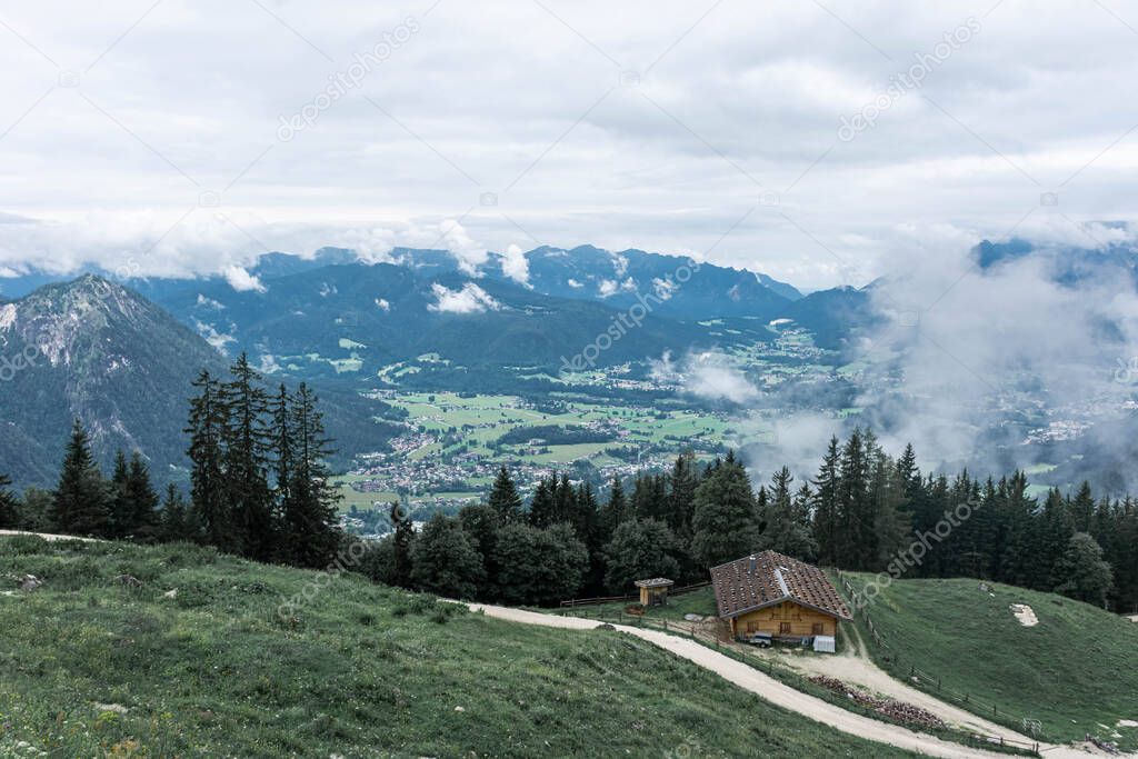 Beautiful landscape of the bavarian valley from Mount Jenner in Germany