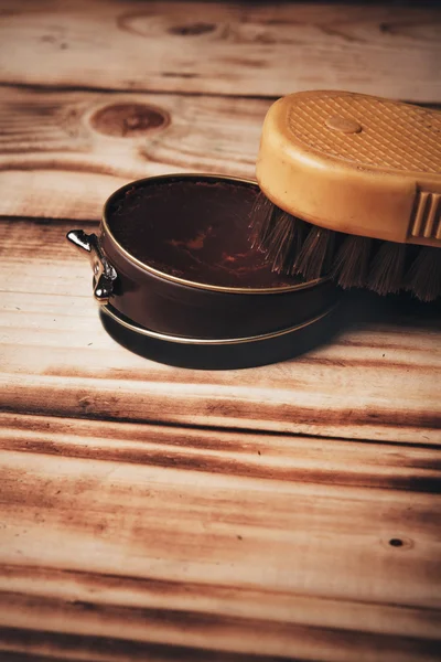 Wax en borstel. Vintage.Pastel bruin — Stockfoto
