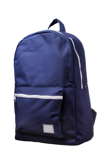 Блакитний рюкзак ізольований. Білий абстрактний. Міський рюкзак — стокове фото
