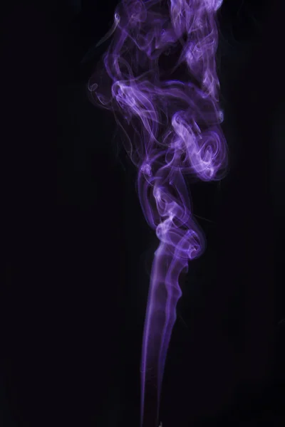 The abstract magenta figure of the smoke on a black background — Stock Photo, Image