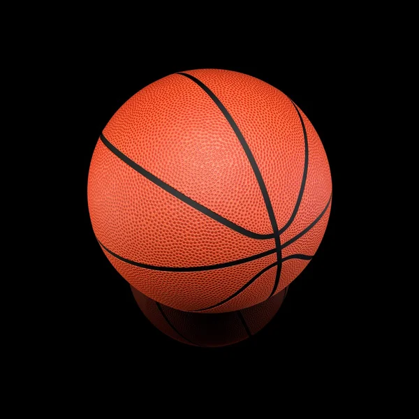 Це 3D візуалізація баскетбольного м'яча на чорному тлі з високою роздільною здатністю . Ліцензійні Стокові Зображення
