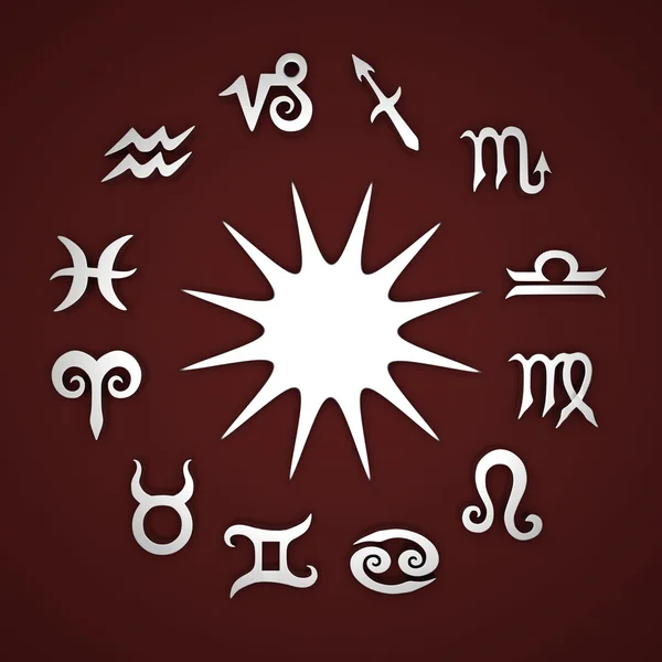 It's a 3D render of Silver Star and Zodiac Signs on brown background with high resolution. — Stock Photo, Image