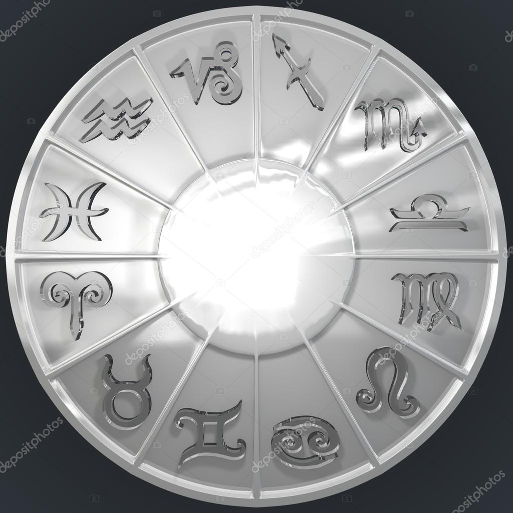 It's a 3D render of Silver Disk with Glassy Zodiac Signs with high resolution.