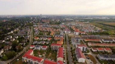 Augsburg, Almanya, Bavyera, gggingen bölgesi, Univirtel.Augsburg şehrinin panoramik hava manzarası