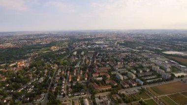 Augsburg, Almanya, Bavyera, gggingen bölgesi, Univirtel.Augsburg şehrinin panoramik hava manzarası