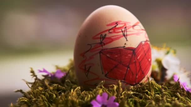 Традиции Празднования Католической Пасхи Праздничные Пасхальные Яйца — стоковое видео
