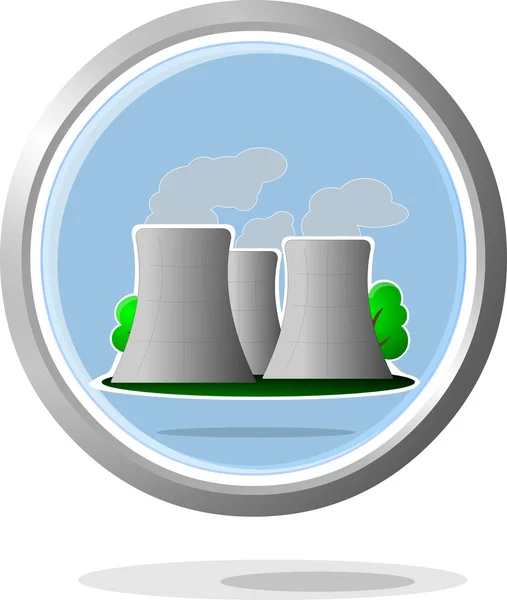 Icono de planta nuclear — Vector de stock