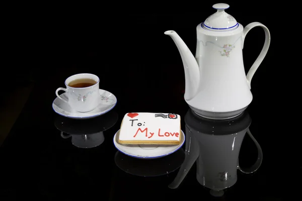 Tea szeretet mézeskalács — Stock Fotó