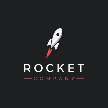 Rocket logo template launching to the moon, with creative design.