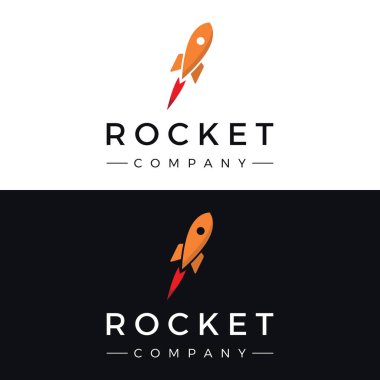 Rocket logo template launching to the moon, with creative design.