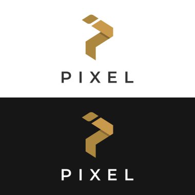 Geometri ile P logosu tasarımı. İş, kartvizit, marka ve kimlik logosu.