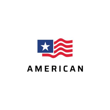 Basit soyut Amerikan bayrağı logosu tasarımı.