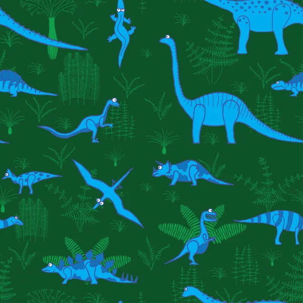 Dinosaures et arbres — Image vectorielle