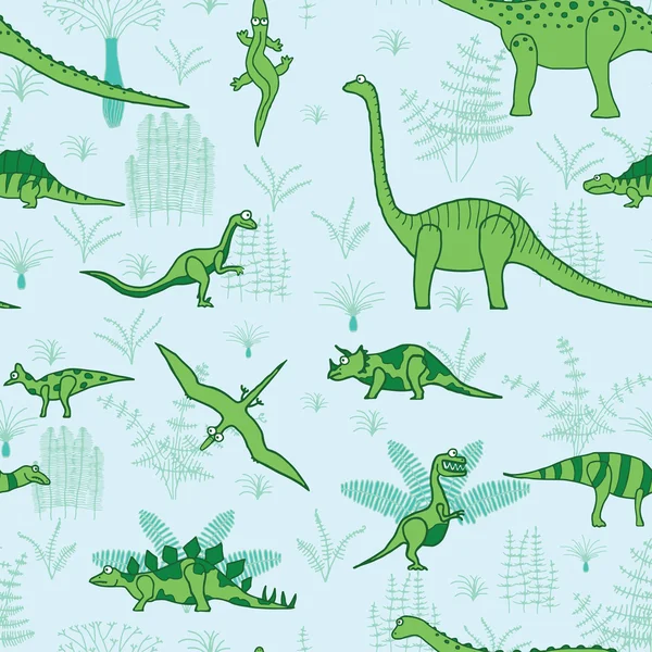 Dinosauři a stromy — Stockový vektor
