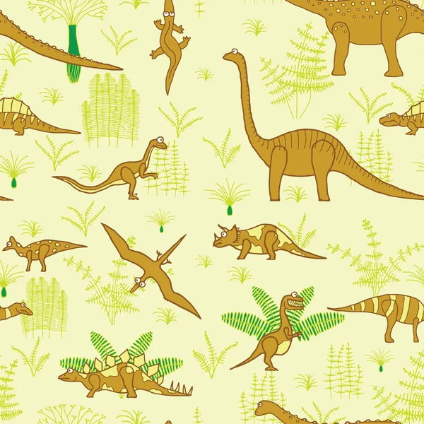 Dinoszauruszok és a fák — Stock Vector