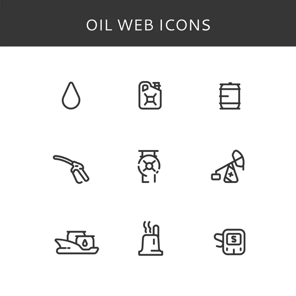 Set van vector pictogrammen olie. Olie industrie vector iconen. Web olie iconen — Stockvector