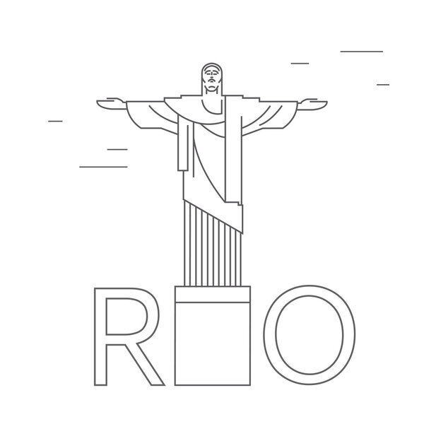 The Attraction Of Brazil. The Statue Of Christ The Redeemer. The Attraction Of Brazil. The Statue Of Christ The Redeemer. Rio de Janeiro. The statue in Rio is a linear illustration