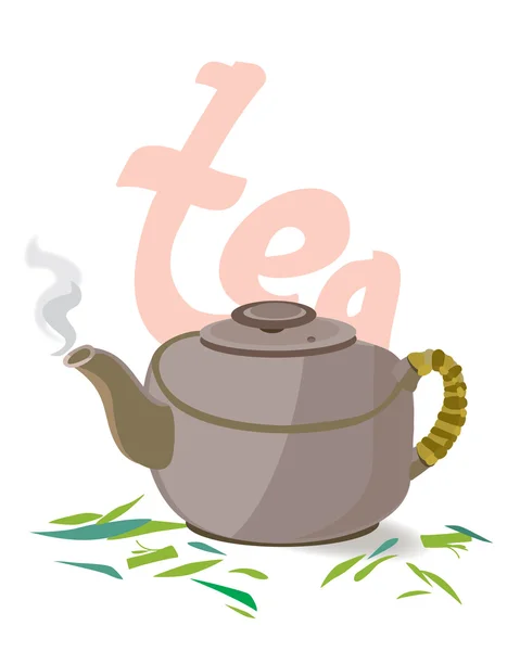 Kil çaydanlık sapı vektör çizim ile. Çay törenleri için Kettle