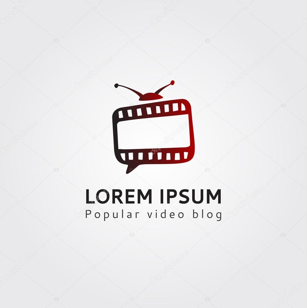 Video blog channel logo template. TV blog logo. Logo template blogger