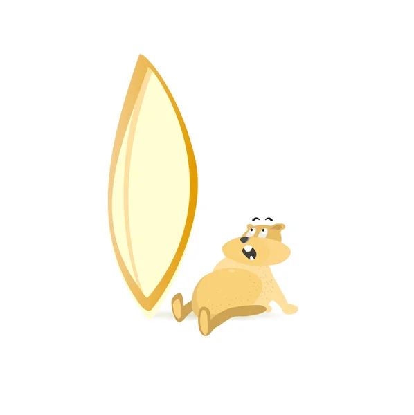 Hamster and grain vector illustration. Rodent animal sits flat illustration — Stock Vector