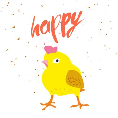 Tavuk vektör çizim. Karakter piliç/tavuk vektör çizim. Karakter piliç