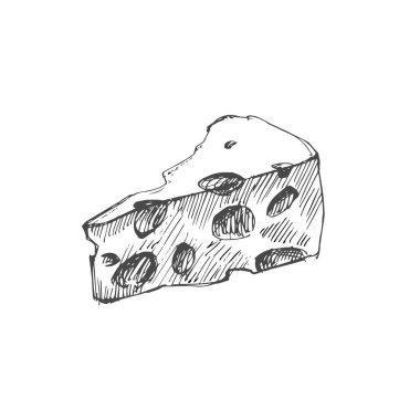 Beyaz arka planda delikleri olan klasik peynir parçası.