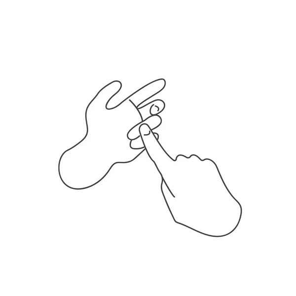 插图使手指弯了弯 倒计时图标 用手指计数白色背景上的矢量 手拿着手指头 — 图库矢量图片