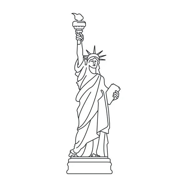 Estatua Libertad Símbolo Los Estados Unidos Hito América Nueva York — Vector de stock