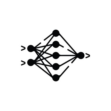 Logo simgesi sinir ağı. Biyolojik sinir ağının matematiksel web modeli. Yapay Zeka grafiği. Sinirsel bağlantının sembolü