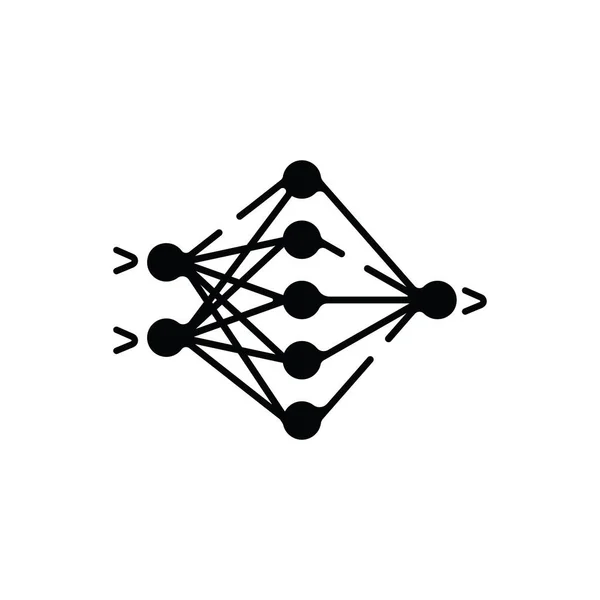 Logo simgesi sinir ağı. Biyolojik sinir ağının matematiksel web modeli. Yapay Zeka grafiği. Sinirsel bağlantının sembolü