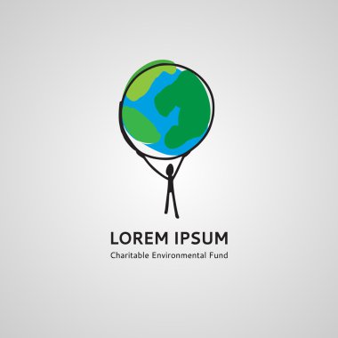 Logo şablonu adam gezegen elele