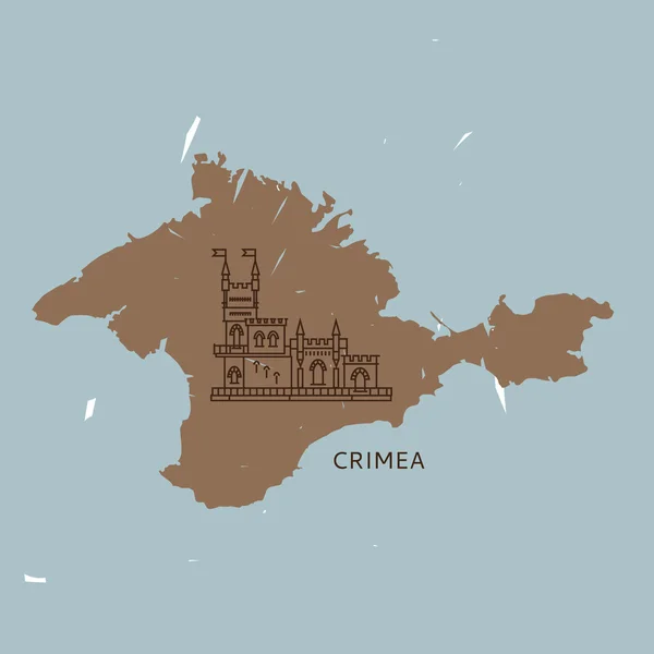 El mapa de la Crimea — Vector de stock