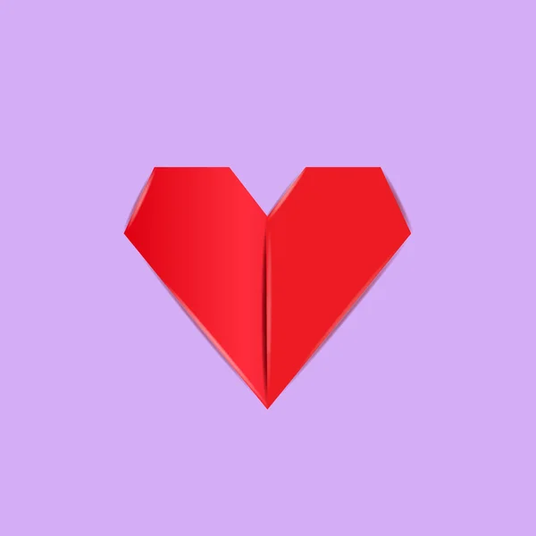 Origami corazón vector ilustración — Vector de stock