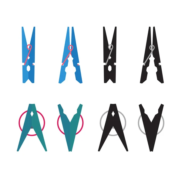 Vektör clothespins ayarla