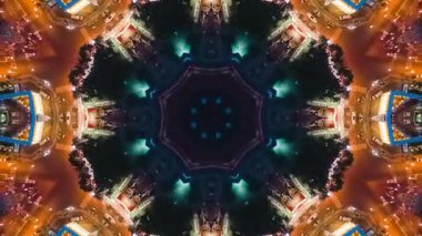 Soyut Kaleydoskop Çekim Rengi Uyumu dinamik renk çekimleri ile simetrik kaleydoskop desenlerini harmanlayarak hareket, derinlik ve denge hissi yaratan görsel açıdan büyüleyici bir tasarım.