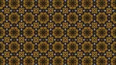 Bu video, simetrik desenli ve düzgün hareketli soyut kaleydoskop görsellerini büyülüyor. Sakinleştirici ve sürükleyici bir görsel deneyim yaratmak için tasarlanan bu dijital animasyonlar, tekrarlayan geometrik formları, uyumlu