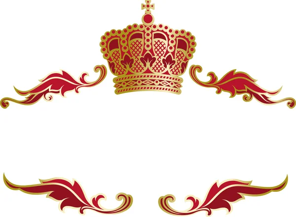 Cadre richement décoré avec couronne . — Image vectorielle