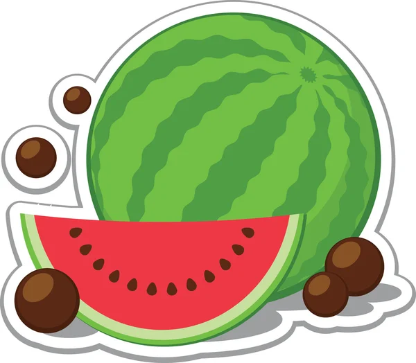 Wassermelone mit Schokokugeln. — Stockvektor