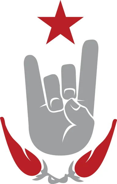 Two fingers up gesture like an icon. — Stock Vector