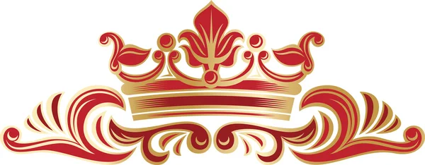 Bordure richement décorée avec couronne . — Image vectorielle