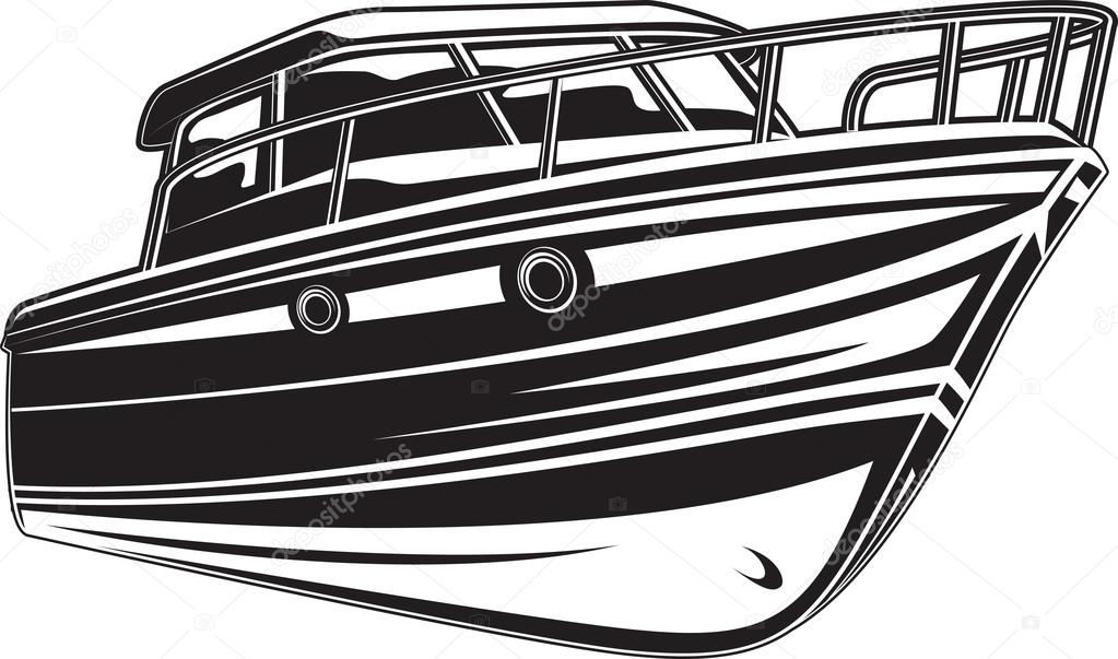 Vector illustration of yacht.