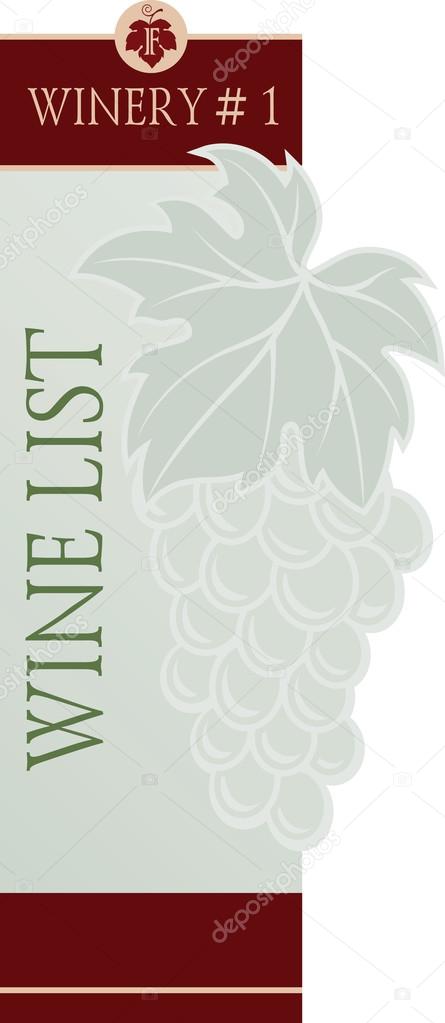 Wine List Menu Card Design template. 