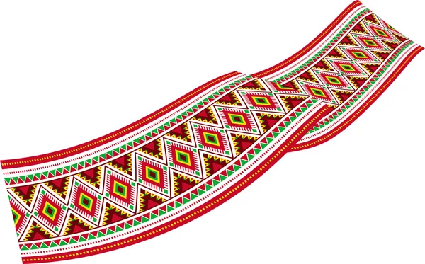 Красочная лента - украшение красочными славянскими орнаментами . — стоковый вектор