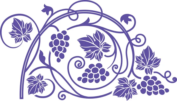 Elemento de diseño del tema del vino con ramas de uva . — Vector de stock