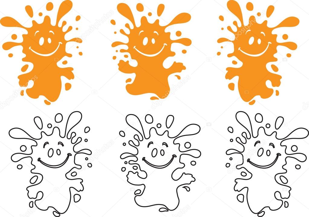 Cartoon characters - a cheerful splashes - set.