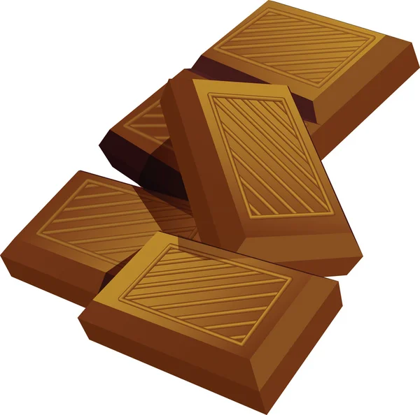 Morceaux de barre de chocolat — Image vectorielle